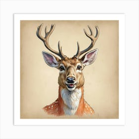 Deer Head 28 Art Print