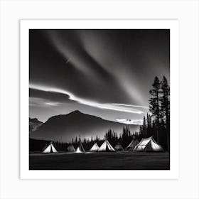 Black And White Tents Art Print