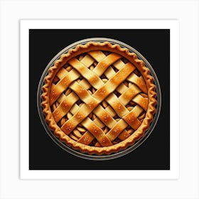 "Scrumptious Still Life of a Freshly Baked Apple Pie with a Flaky Golden Crust, Perfectly Imperfect and Overflowing with Sweet, Tender Apples, Capturing the Essence of Comfort and Nostalgia in Every Bite Art Print