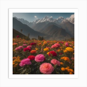 Flowers In The Mountains 1 Art Print