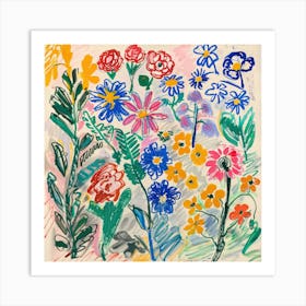 Summer Flowers Painting Matisse Style 1 Art Print