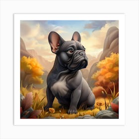 Grey Pug Art Print