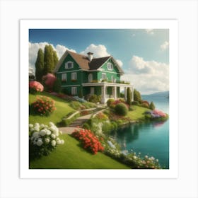 House By The Lake Art Print