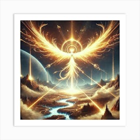 Dawn Phoenix Light Manipulation Converted Art Print