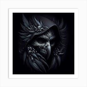 Skull With Feathers Art Print