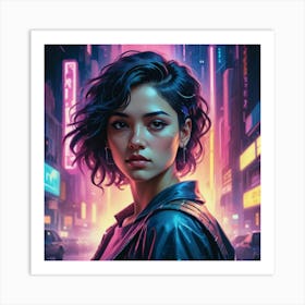 Cyberpunk Girl 5 Art Print