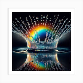 Rainbow Water Splash 2 Art Print