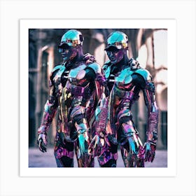 Two Futuristic Robots Art Print