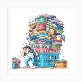 Laundry Basket man Art Print