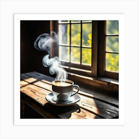 Steaming Cup Of Coffee 14 Art Print