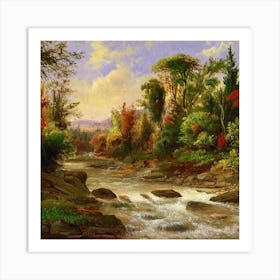 Stream In The Woods Art Print