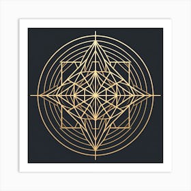 Geometric Golden Star Art Print