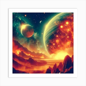 Moon of fire 3 Art Print