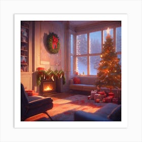 Christmas Tree In The Living Room 134 Art Print