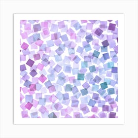 Confetti Plaids Very Peri Purple Square Art Print