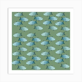 Fishes Pattern Background Theme Art Print