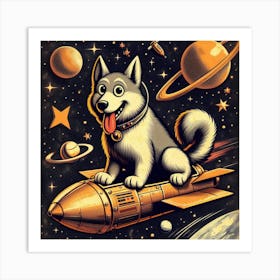 Soviet Dog in Space Art Print