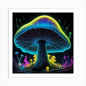 Psychedelic Mushroom Art Print