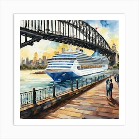 Sydney Harbour Cruise Ship Art Print