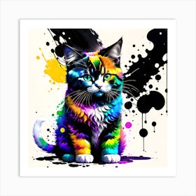 Rainbow Kitten Art Print