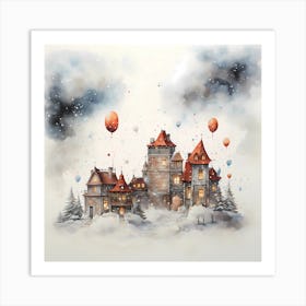 Cozy Christmas Easel Dreams Art Print