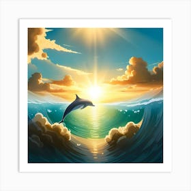 Dolphin In The Ocean Art Print