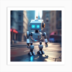 Robot In The City 74 Art Print