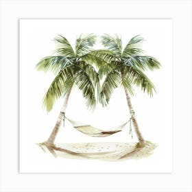 Palm Trees And Hammock Art Print