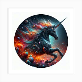 Unicorn With Bubbles Art Print