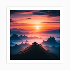 Sunrise In The Mountains 1 Art Print