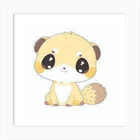 Kawaii Weasel Art Print