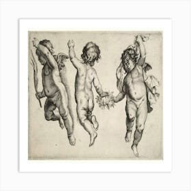 Three Cupids By Person Art Print