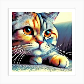 Feline Cat Creative Artwork Illustration 71 Art Print