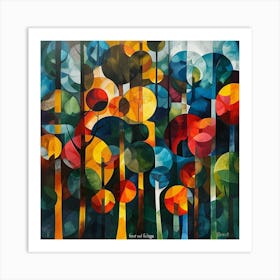 Colorful Trees Art Print