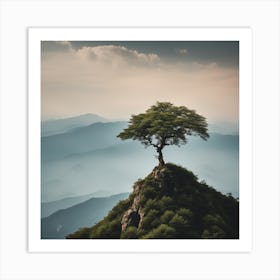 Lone Tree On Top Of Mountain 14 Art Print