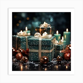 Elegant Christmas Gift Boxes Series020 Art Print