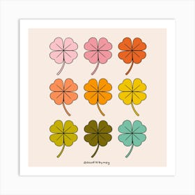 Rainbow Clovers Art Print