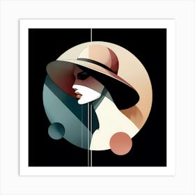 Woman In A Hat 15 Art Print