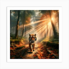 Tiger In The Forest 4 Art Print