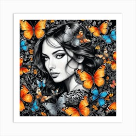 Butterfly Girl 85 Art Print