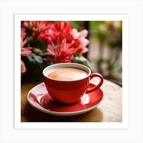 Red Cup Of Coffee Art Print