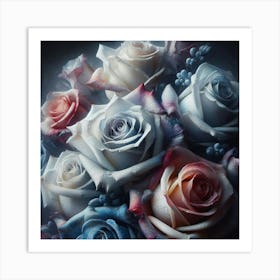 Blue Roses Art Print