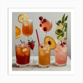 Default Cocktails For Different Seasons Aesthetic 2 Art Print