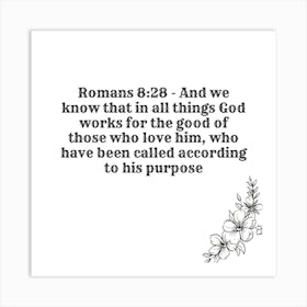 Romans 8:28 Art Print