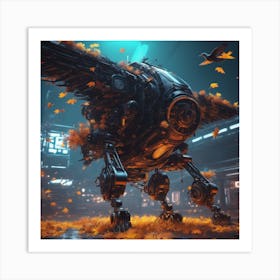 Robot In The City Art Print