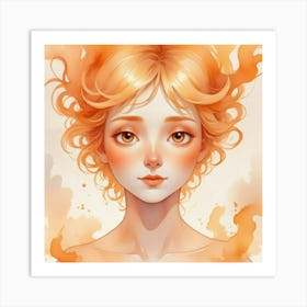 Orange Haired Girl Art Print