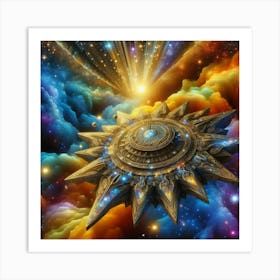 Starship In Space Art Print