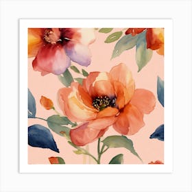 Watercolor Flowers Art Print