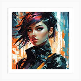 Cyberpunk Girl Art Print