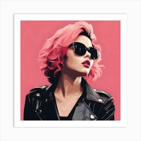 Pink Haired Woman Art Print